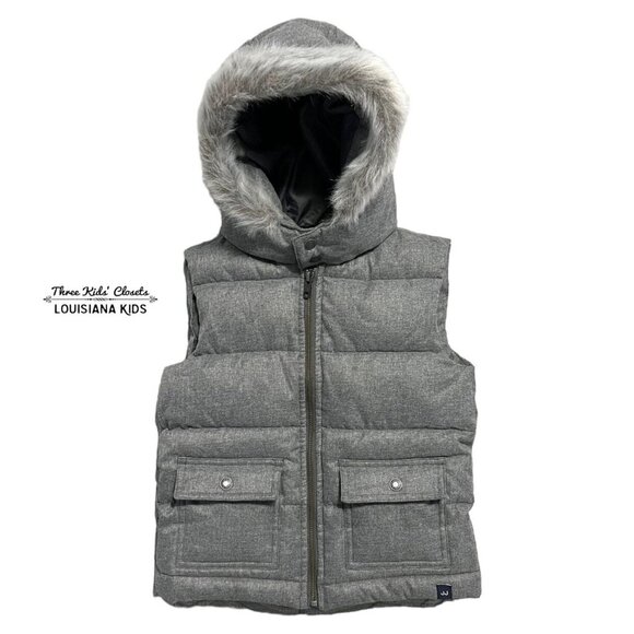 Janie and Jack 3-4Y Grey Hooded Puffer Vest